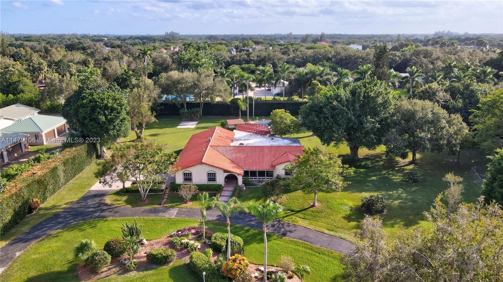 Stunning gated and completely fenced in estate property w/fruit trees is now for resale for the first time! Situated on 2.3 acres of beautifully landscaped property w/a small pond, this resort style pool home offers a shed w/electric/water for a future guest house or barn. This highly sought after neighborhood provides a tranquil drive down a private road to your oasis, tucked away amongst the exclusivity & privacy of your future neighbors. Office space & other numerous possibilities to expand. Its character will charm you the moment you walk through the door. The third bedroom has a lovely sitting area. Its easy floor plan allows for endless creativity or remodeling. Choose your dream! Gorgeous stone features adorn this home w/2 fireplaces, enhancing its character with a warm welcome.