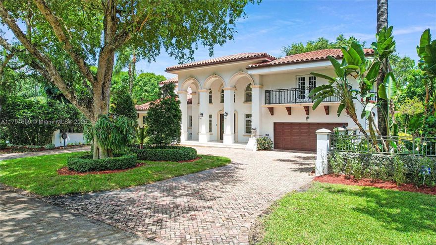 Welcome to 4403 Monserrate Street — a stunning 5-bedroom, 4.5-bath, 6,000+ SF (total) 2-story Mediterranean estate with a 2-car garage, located on one of Coral Gables' most prestigious streets near the Italian Village, Riviera Country Club & Golf Course, & The Biltmore. Step into a dramatic grand foyer with soaring 2-story vaulted wood ceilings, beautiful marble floors, & expansive formal liv. & dining rooms designed for elegant entertaining. Recently remodeled w/ impact windows & doors, a chef’s kitchen overlooking the spacious family room & breakfast area. Outdoors, enjoy a tropical oversized pool + patios, lushly landscaped private gardens on an 18,000+ SF lot. First floor offers 1 bedrm w/ ensuite bat + guest bathrm. 2nd level features the primary suite + 3 add'l bedrooms, & 2 bathrms.