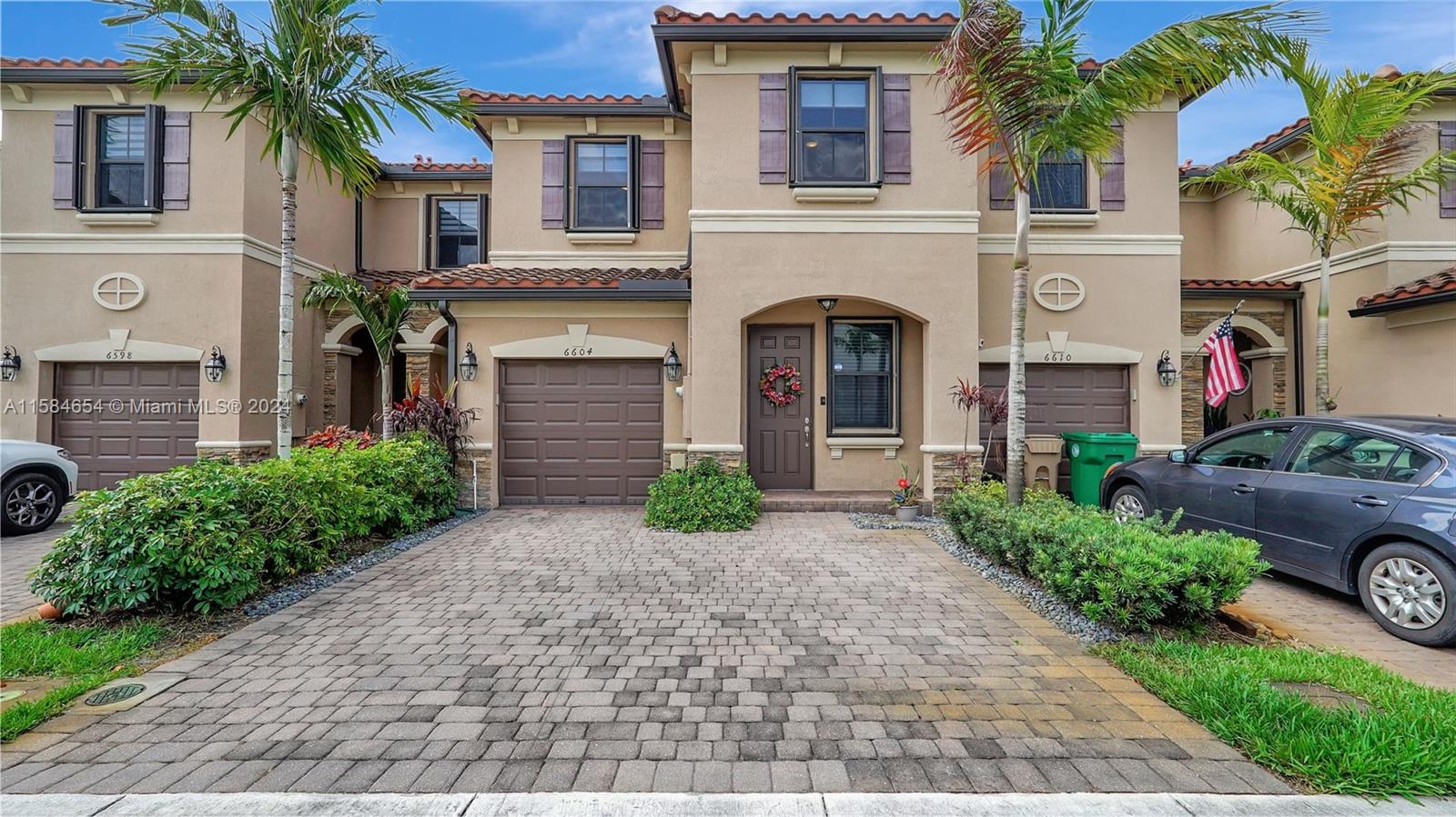 Stunning 3 bed 3 full bath townhome, 1 car garage in gated Magnolia Trails! Built in 2018 - Every upgrade imaginable! Open kitchen w/ wood cabinetry & molding, SS appliances, Quartz countertops & upgraded backsplash. Rectified tile downstairs & Mohawk pet & stain resistant carpet with upgraded padding upstairs (installed 2023). Primary bath has custom cabinets & drawers. Quartz countertops & upgraded hardware in all baths. Closets completely customized w/ built ins! Master closet is customized with built in drawers, valet hooks, hanging rack and movable shelving to fit your desired needs. High end, lighted ceiling fans in the office, guest bedroom, bathrooms & family room. Private, fenced in backyard w/ pavers. Smart home w/ Ring alarm system. Accordion hurricane shutters. Community pool!