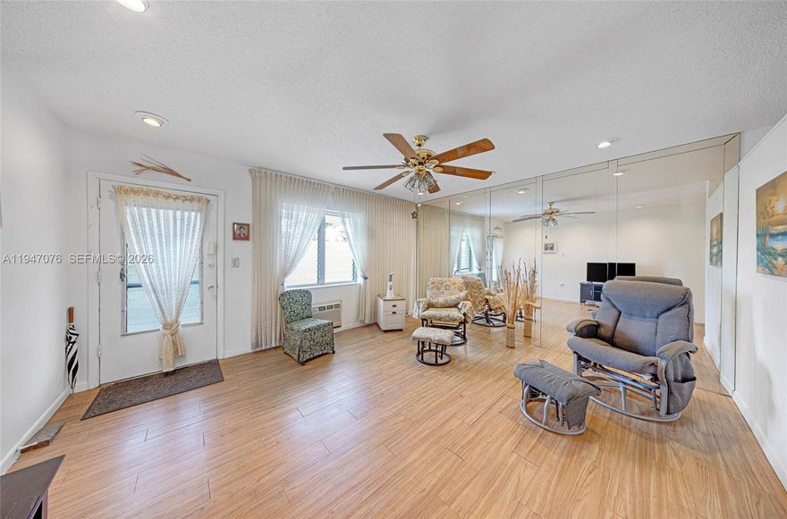 Motivated Seller – Move-In Ready & Fully Furnished!
Welcome to this impeccably maintained 1 bedroom / 1 bathroom residence located in the desirable Golden Towers 55+ Co-Op community in North Miami. This spotless, fully furnished unit offers peaceful pool and garden views, perfect for enjoying your morning coffee in a serene setting.
Situated on the 3rd floor, the apartment features 620 sq ft of tile flooring throughout, accordion hurricane shutters, ceiling fans in every room, generous storage space, and an assigned parking spot conveniently located near the unit.
Golden Towers is a gated and secure community offering excellent amenities, including a heated pool, shuffleboard, laundry facilities, and an activities room. Best of all, the building boasts a very low HOA, making this an exceptional and affordable housing opportunity.
Don’t miss this great value—contact the listing agent today to schedule your private showing!