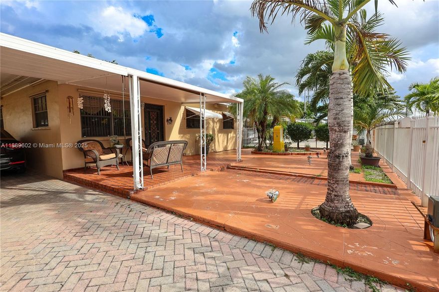 Charming 3/2 single-family home in calm West Hialeah, ranked the 2nd safest city in Florida. Perfectly Situated across the street from James H. Bright Elementary, this home has been lovingly maintained, preserving its character. Features include a carport, Florida room, covered & screened patio with kitchen/laundry for effortless gatherings. Separate workshop includes metal/woodworking equipment. Enjoy nature's bounty with mango & avocado trees. Electric iron gate adds privacy & security. A perfect blend of classic charm and convenience in a family-friendly neighborhood. Minutes to shopping, parks, & major routes.