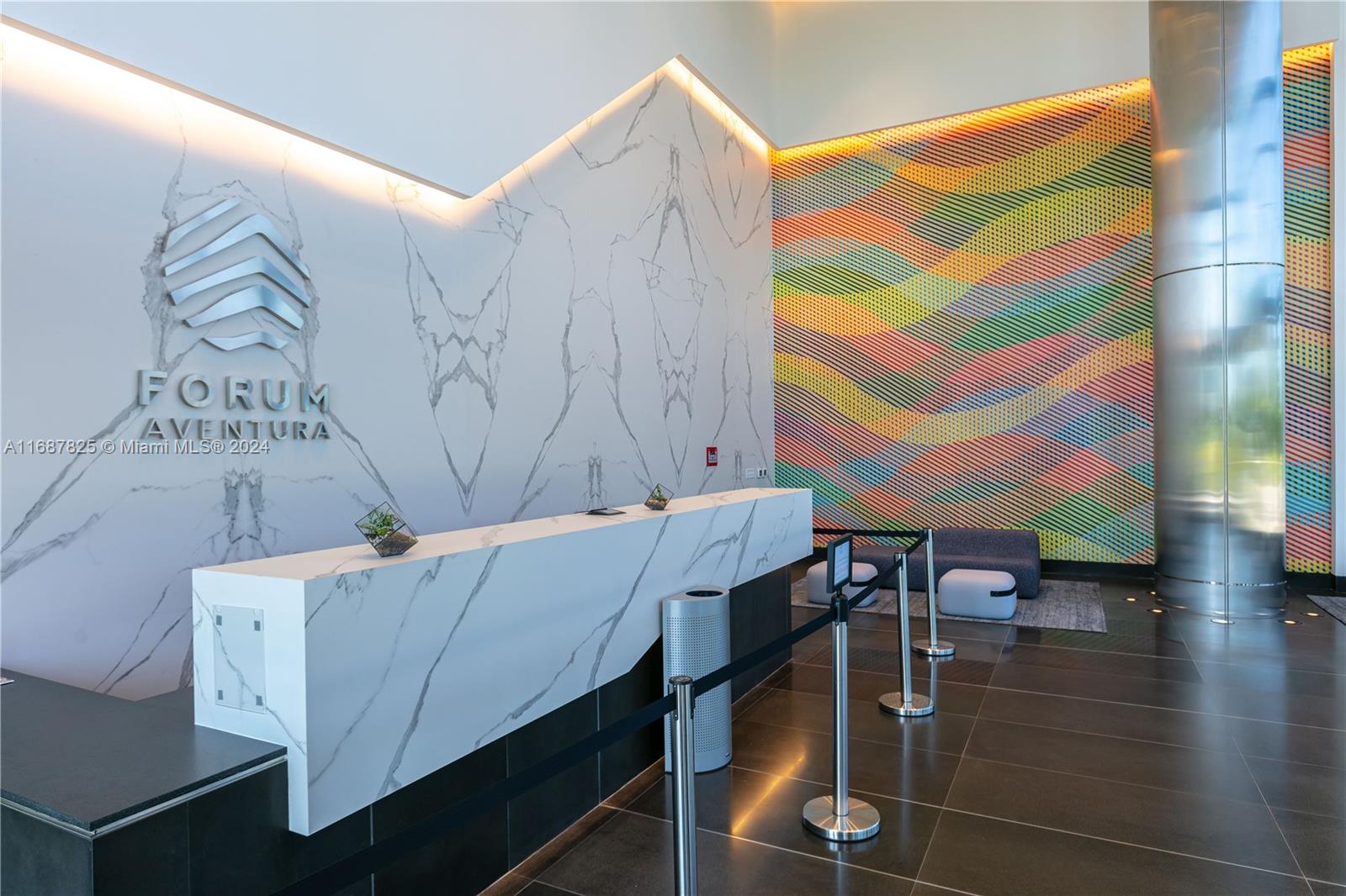 Modern, sleek, and designed for today’s visionary businesses, Forum Aventura is the pinnacle of office space ownership.
Forum Aventura is South Florida’s only destination where your business can own the contemporary architecture and interiors of the world-famous Arquitectonica, the innovative landscape design of Roberto Rovira, and a highly desirable location in the thriving commercial district of Aventura.
561 sf office with 2 private offices facing south and coworking area at front. Tenants can enjoy roof top terrace with conference room, pool table and foosball table, lounge and outdoor seating area.