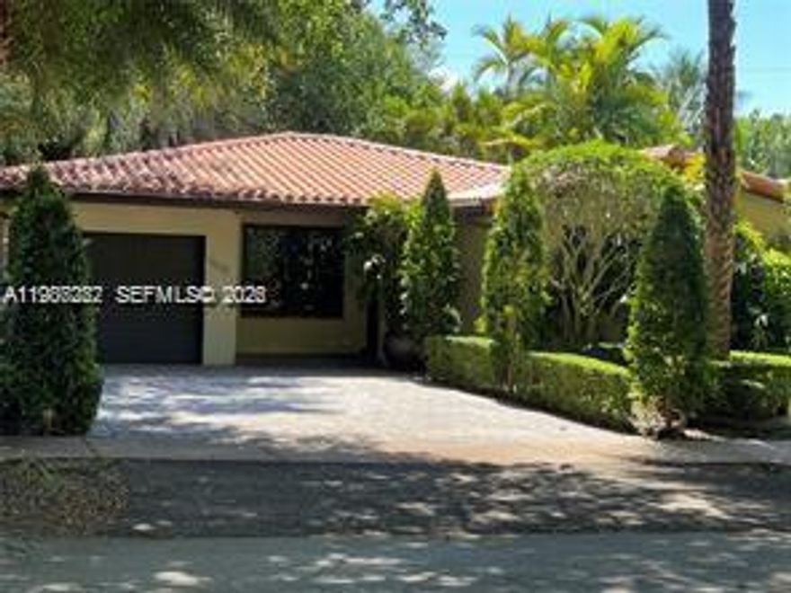 Beautiful, updated and chic home in the heart of Coral Gables. 3/2. open kitchen with granite countertops, remodeled, top of the line ss appliances, marble floors with amazing fenced backyard, drive way and 1 car garage. Quite street in lovely location and close to all restaurants and shops.