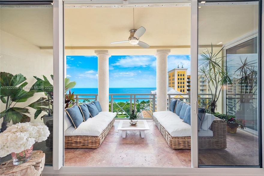 Spectacular and very unique corner unit with high ceilings throughout which make it grandiose and absolutely gorgeous.  Located in a world-class condominium, Grand Bay Residences which offers a luxurious resort lifestyle only steps away from the beautiful white beach.  Offering 3 ample bedrooms and 4.5 bathrooms with a private elevator that opens to an elegant foyer, formal living and dining room, two terraces, large kitchen with breakfast area and family room all overlooking the breathtaking and stunning views of the ocean and bay.  Valet service, 24-hour concierge, pool, gym, and so much more.  Own a piece of paradise on beautiful Key Biscayne!