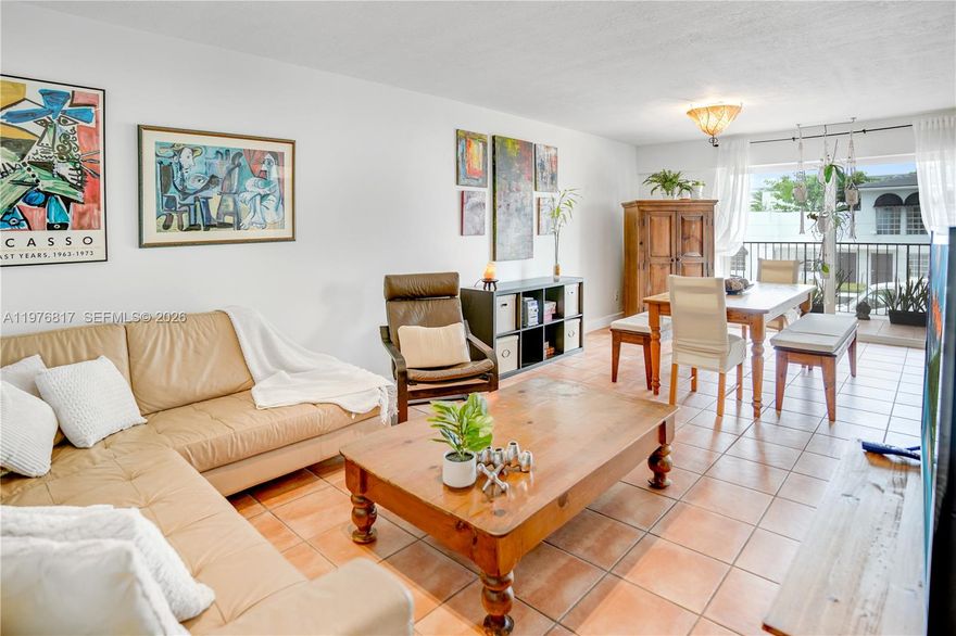 This is a wonderful place to call home. It checks all the boxes-- spacious, move in ready 1 bed/1.5 bath floor plan with a den, oversized balcony, impact windows, laundry, newer AC, assigned covered parking, pool, low maintenance fee and more. Plenty of square footage and closet space. Could possibly be converted into a 2/2. Prime South Beach location walking distance to shopping, dining, and the beach. Easy access to the causeway. Well-maintained boutique condo offering peaceful living with 4 units per floor. All special assessments have been paid by the seller.