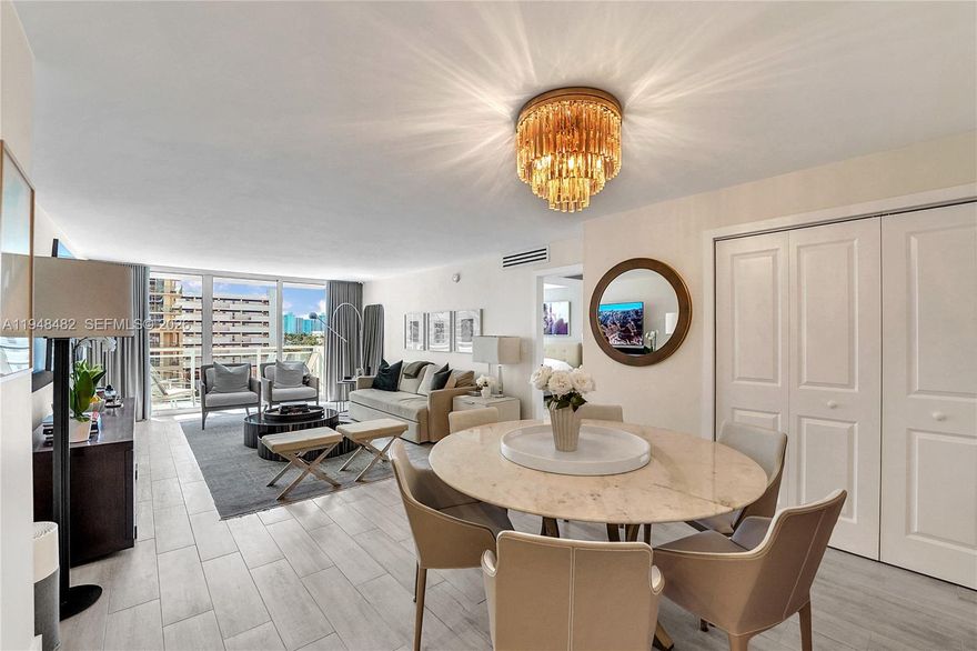 This south-facing, oceanfront residence, is truly move-in ready. Unit has been completely gut renovated & redesigned w/ the highest-quality finishes & a sophisticated, on-trend aesthetic & smart home full functionality w/ RH lighting & Kohler fixtures. 
2 true bdrms, split-floorplan layout, ea. w/ its own ensuite bathroom & custom California closets. The primary is exceptionally appointed, w/ 2 walk-in closets. South exposure provides abundant natural light all day.

The kitchen is designed for both functionality & style, equipped w/ high-end KitchenAid SS appliances, including a gas range, perfect for the serious home chef. Enjoy ocean vws  from your glass enclosed balcony. W/D may be added to the unit, but  laundry room/storage is directly across the hall. (owner has an additional storage ROOM at $1500/yr). 
An iconic Morris Lapidus–designed building, the property has been fully brought up to current inspection and SIRS standards. A special assessment of $340 per month is in place and may be assumed by the buyer. This assessment services a $16.5 million draw on the building’s line of credit used for mandated improvements, with an additional $6 million remaining available if needed. The special assessment may be paid in full at closing, paid semi-annually, or assumed at the monthly rate.
No lease 1sr yr. owned. Min lease term of 3 months, 1x/year. Amenities include 24-hour security, valet service, fitness center, pool, sauna, whirlpool, & an on-site convenience store.