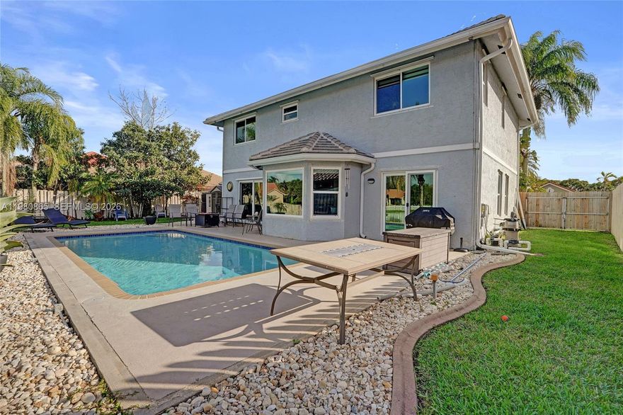 Welcome to this rare lakefront pool home in the highly desirable community of Shenandoah! This spacious two-story residence offers 4 bedrooms, 2.5 bathrooms, and a 2-car garage, providing the perfect balance of comfort and functionality. Inside, you’ll find a bright and inviting layout with modern touches throughout. The home has been thoughtfully updated with new appliances, a new water heater, new A/C, hurricane impact windows, and sliding doors as well as a new roof installed in 2023, offering peace of mind for the next homeowner. Step outside to your private backyard retreat featuring a saltwater pool system with LED lights overlooking tranquil lake views, ideal for relaxing or entertaining guests. The low-maintenance landscaping makes outdoor living easy and enjoyable year-round. Located in a family-friendly neighborhood known for its welcoming atmosphere, this home is also conveniently close to top-rated schools, parks, shopping, and dining. This gem wont last long!!