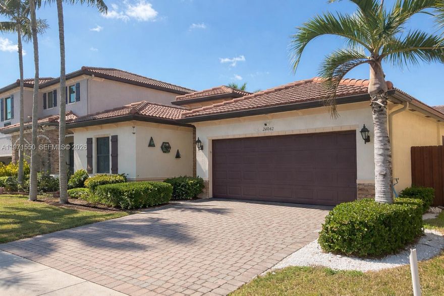 Best-priced one-story 4BR/3BA in Silver Palms! Rare find—currently the community’s only single-story home. Built in 2013 and meticulously maintained. Granite kitchen with stainless-steel appliances and ample cabinetry. Tile in living areas; wood-look flooring in bedrooms. Interior laundry and 2-car garage. Fenced backyard with paved patio. Resort-style amenities: clubhouse, oversized pool, spa, splash pad, gym, playgrounds, basketball, and 24/7 security. Minutes to the Turnpike, Black Point Marina, schools, shopping, and dining. Note: Select photos include virtual staging/digital enhancement to illustrate use of space; no material changes to size or condition.