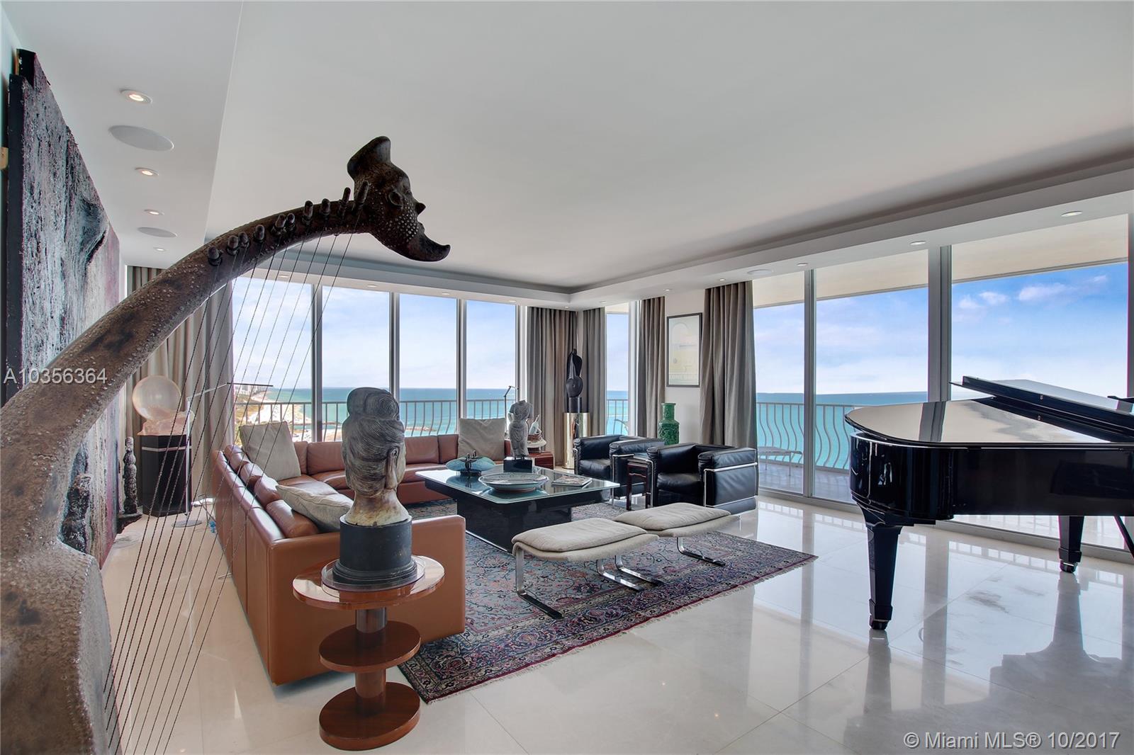 Penthouse apartment with breath taking views of the ocean located in the heart of prestigious Bal Harbour. This
gorgeous and spacious masterpiece was completely renovated in 2015. The renovation includes re-designed
floorpan, new electrical, new plumbing, new AC Hvac units, 36x36 marble flooring throughout, Quartz and Onyx
counter tops, custom built grain-matched walnut cabinetry and much more A poolside cabana with full
bathroom also included. Building just completed a major renovations. 1 Assigned Parking Space & 1 Valet
Parking.