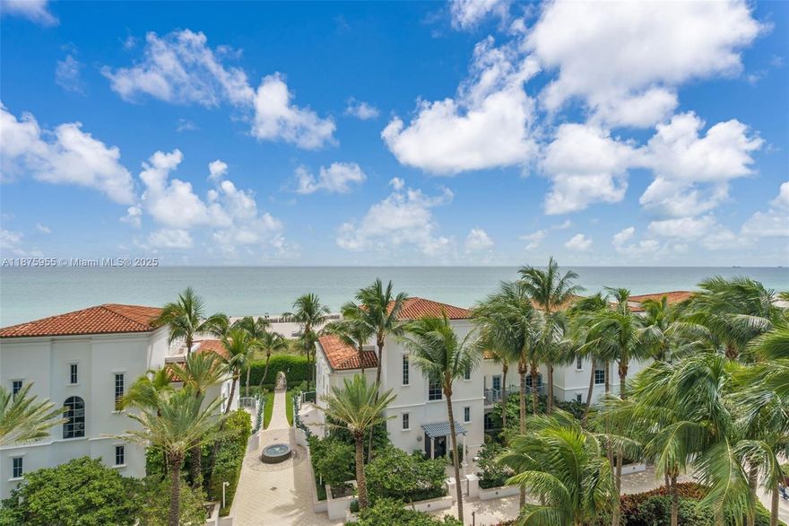 AMAZING OPPORTUNITY! Ultra Luxury Living at the Prestigious Bath Club in this Beautiful 3 Bedroom + den 4.5 bathroom residence. Spacious floor plan includes a large family room, formal dining room & separate laundry/storage room! Enjoy breathtaking, views of the ocean & beach, with 3,982 sq ft of interior space and over 500 sq Ft of Private Terraces. This Refined home features 10-foot ceilings, a private elevator entrance, service elevator to laundry room, 2 upper level, side by side Parking Spaces, and custom Designer finishes. The European-style kitchen is equipped with top-tier Sub-Zero and Miele appliances & also has views to the Atlantic Ocean! The principal suite includes 2 large walk-in closets, & a spa bathroom. Enjoy five-star amenities: almost 600 feet of beachfront & a lap pool