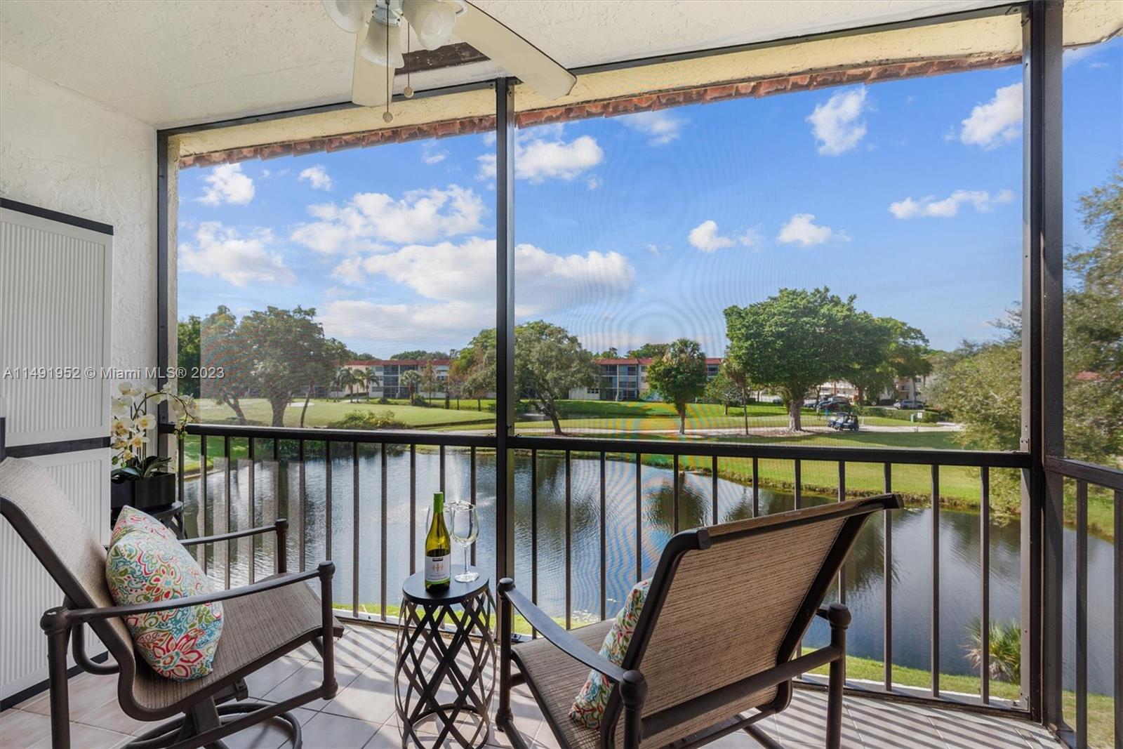 This HOLLYBROOK condo is a real jewel. Top floor 2/2 bright and airy, entirely remodeled with the latest trends including new kitchen w/quartz countertop and s-steel appliances. Outstanding lavish new bathrooms. LVP Luxury vinyl flooring throughout. Feel secure with its high impact windows & doors. New A/C system and washer & dryer in the unit. What can’t be changed is the exclusive serein view as it offers: +lake with its fountain +golf course & +pool area. Rec lease fully paid. Sold unfurnished. Active 55+ comm. where the Golf is FREE (except cart fees). Community offers 2 Golf courses - PGA & Par 3, pools w/Bar-B-Q facility, theater, restaurant & more. Must include attached buyer’s qualifications duly signed with offer.