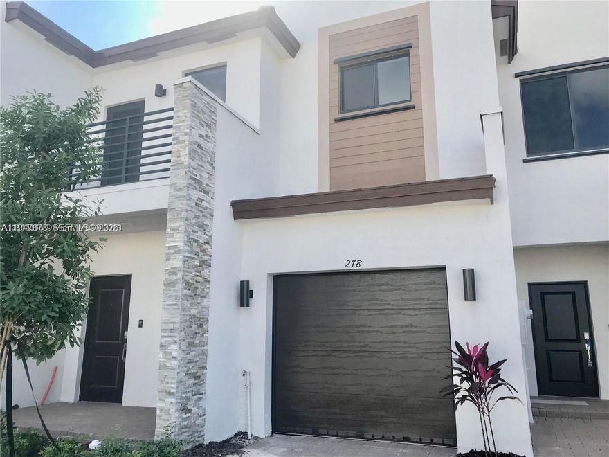 Spacious 3 bdrms 2.5 bath townhouse with  garage located in the desirable Villa Ventura community.
This home features elegant porcelain floors in the living room and comfortable carpeted bedrooms. The open--concept kitchen is equipped with stainless steel appliances perfect for everyday living and entertaining. Enjoy a private patio area ideal for barbecue. Washer dryer upstairs. The community offers excellent amenities including a gym pool and sauna. Ideally situated just minutes from the clubhouse.