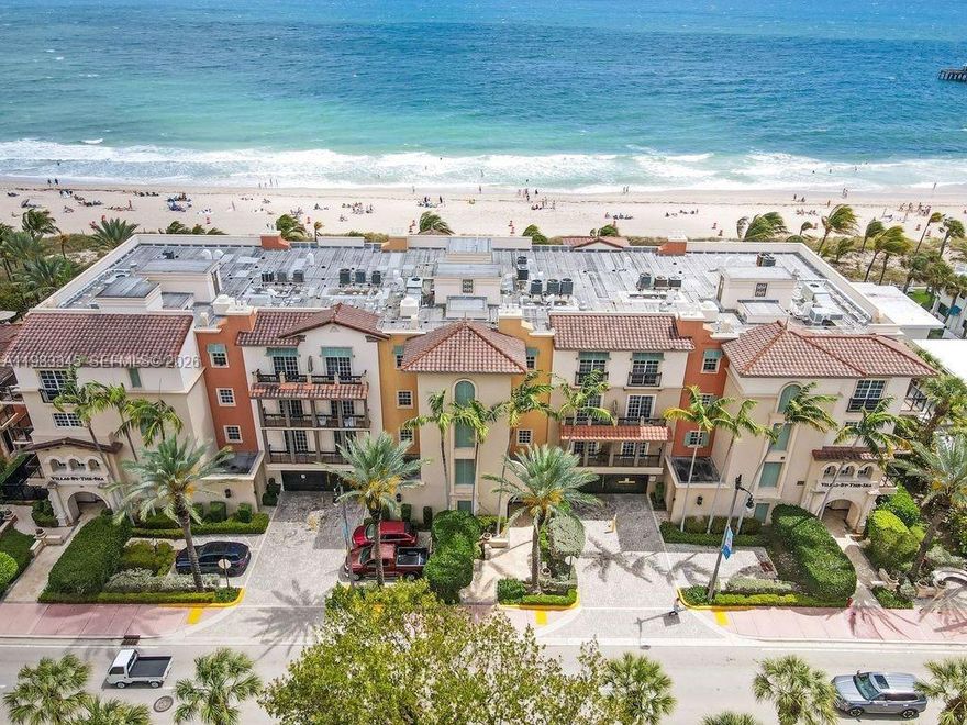 Direct Oceanfront Condo Unit with one of the largest Balcony's in South Florida and the largest balcony in this complex!! The Balcony Space is well over 1000 Sq Ft and excellent for entertaining large gatherings - Fully Furnished and Turnkey Ready!!  10 Foot Ceilings - Just under 1300 Sq Ft of Living Space - Both Bedrooms contain Ocean Views - Pet Friendly - Walking distance to Lauderdale By The Sea Beach Restaurants and shops - 2 Covered Garage Parking spaces - Amenities Include: Heated Pool with Ocean Views and Cabanas, Fitness Center, BBQ Grill and Kitchen Area - Very Secure Building and Community (Security Patrol) - 600 Ft of Private Beach - Additional Storage - Can Rent up to 3 times per year - This is a very rare unit and won't last long!!