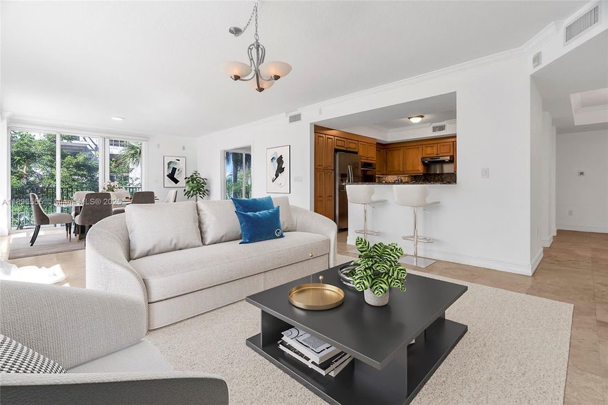 Welcome to this stunnning corner residence with 1,950 sq.ft. It is filled with natural light and designed for comfort and style. The open-concept layout features a beautiful foyer that leads to a large living and dining area with marble floors and impact windows. The kitchen is a dream- equipped with granite countertops, custom cabinetry, ss appliances, and a convenient breakfast bar. Enjoy indoor-outdoor living on the wraparound balcony with plenty of room. Located just two blocks from Deerield beach Pier, just steps away from the ocean, restaurants, and boutique shops. Includes one assigned parking spaces and secured lobby. Pets welcome w/ restrictions. Available for 6 or 12 month rental terms. Includes a Deluxe Membership (seating for two with umbrella or cabana hood). Easy to show!