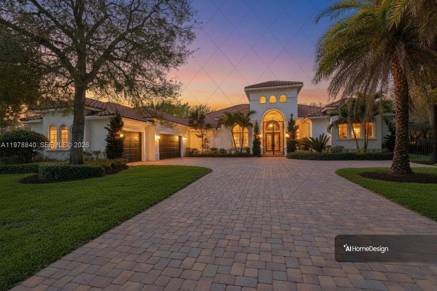 Located in the prestigious enclave of Grand Oak Estates, this residence offers luxurious spaces, architectural distinction, and modern comfort. Enter through elegant iron gates to discover one of only 32 homes in this exclusive community.

The residence spans nearly 6,000 square feet and was originally built in 2007, with an interior refurbish completed in 2016 featuring bespoke Italian design elements. The result is an elegant living environment that blends timeless elements with contemporary style.

The features a great movie room and showcases a gourmet kitchen appointed with premium Viking appliances. Additional features include a private executive office, hurricane-impact windows and doors, a dedicated home theater, and advanced water systems including softening and reverse osmosis filtration.

Outdoor living is ready for relaxation and entertaining, highlighted by a vanishing-edge heated saltwater pool and an expansive patio area with lush trees. A fully equipped summer kitchen, beer tap system, outdoor television, and integrated sound system create a true resort-style experience for everyday living.
