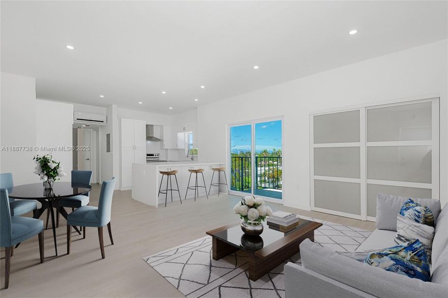 Bright and spacious, this completely renovated 1 bedroom, 1 bath residence is filled with an abundance of natural light. Featuring an open kitchen perfect for entertaining, stainless steel appliances, dishwasher, and in unit washer and dryer. Enjoy ample storage, two balconies, and the convenience of one assigned parking space in a gated community. Ideally located within walking distance to Normandy Pool & Park and Golf Course.