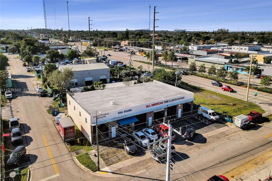 RENOVATED & BUILT OUT 6 BAYS WITH UNLIMITED OPPORTUNITIES! COULD BE COLLISSION / REPAIR SHOP, PAINT SHOP, WINDOW TINTING, OIL CHANGES, ETC...  PLUS WAREHOUSE & OFFICE SPACE IN BOOMING WEST PARK!  RIGHT OFF OF BUSY STATE RD 7 & JUST NORTH OF HALLANDALE BEACH BLVD! Freestanding ±6,000 SF corner warehouse building with four electrical meters. Concrete block construction featuring a six-bay industrial layout: two double bays ±2,000 SF and two bays ±1,000 SF. 16’ clear ceiling height with 12’ roll-up door clearance. Six grade-level roll-up garage doors. Phase 3 electrical service. 100% tenant-occupied investment asset. 11 on-site parking spaces. Property is grandfathered for mechanic and auto repair use. New concrete roof installed in 2020. Milestone Report completed approximately six years ago. Office build-out in two bays. Prime location off SR-7 with quick access to I-95 and the Florida Turnpike. Please ask us about the 3-2-1 approved lender buydown. Meaning you get an interest rate as low as 3% with a low monthly payment!! PERFECT PLACE TO OPERATE YOUR BUSINES, MAKE CASH FLOW & INVESTMENT INCOME! CHECK FINANCIALS IN DOCUMENTS. POSSIBLE 7+ CAP RATE! Roof replaced 2020. Milestone report done 6 years ago. Insurance: 4,500. Water: 200. 11 parking spots and 1 disabled. Great Opportunity!