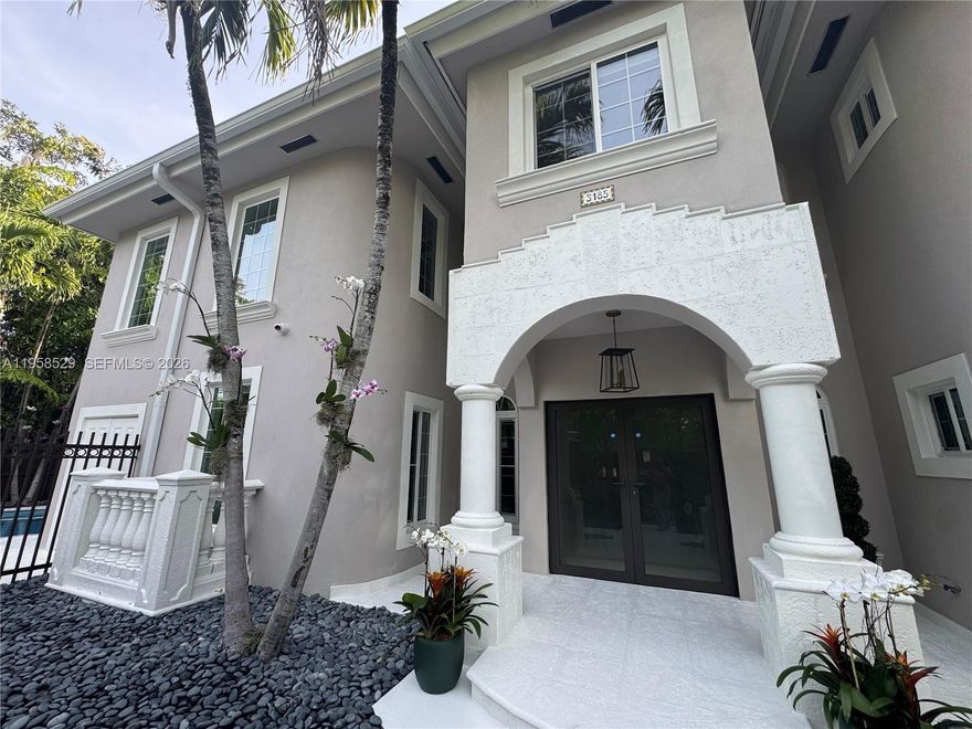 Gated Move-In Ready Home! 9 minute walk or 2 minute drive to Ransom. Not located in flood zone. Hurricane impact windows and doors all throughout the home. House is 2001 built. Brand new AC year 2026. Walking distance to Cipriani coffee shop at Mr. C Residences, pilates, Emissary, Sardelle's, Kennedy park, Starbucks, marina, upscale gym's & fitness classes & the most prestigious public & private schools Miami has to offer. It checks all your boxes: 4 large en-suite bedrooms, 4 full bathrooms, 1 den/office space, 2 garages that actually fit cars, & room for all your guests to park. This house has a very well thought out layout/floor plan with no odd additions. Brand new in home infrared red sauna & hot sauna combo directly in your master bathroom. Kitchen is brand new European style kitchen, Miele appliances all paneled. Brand new European style bar underneath the stairs with Subzero wine cooler. European style closets all throughout the home. Bedroom/bathroom on first floor. Balconies in each bedroom. Outdoor gazebo with pool and jacuzzi.