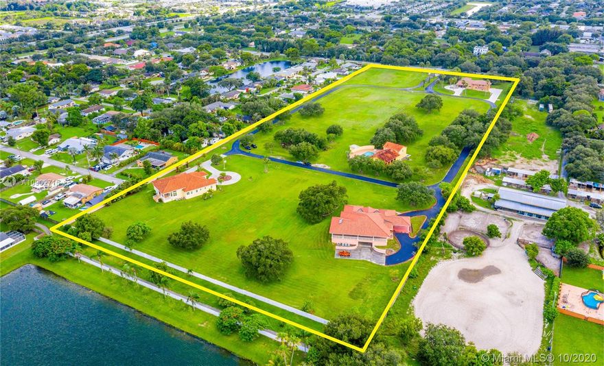 ENTIRE GATED 14 ACRE FAMILY ESTATE FOR SALE, secluded in a quite residential neighborhood in the heart of Davie, FL. Featuring 10 total parcels with 3 LARGE CUSTOM BUILT ESTATE HOMES (each of which is over 4,000 sq ft of living area) and 1 Recreational Facility with pool. Excellent opportunity to acquire and keep as a private family compound, luxury estate, or continue further development. Site approved for 11 total parcels. HIGH DEMAND AREA, new construction all around. ONLY 1 mile south of expanding Nova Southeastern University and 2 miles from Hard Rock Casino. AMAZING OPPORTUNITY.
