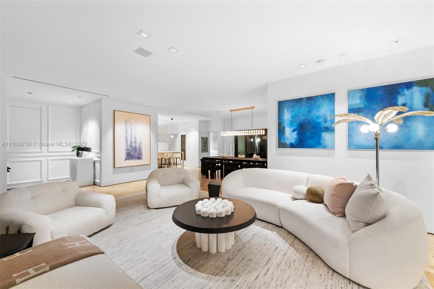 Live on Miami Beach’s prestigious Lower North Bay Road in this impeccably designed 4 bedroom + private office, 3 full bathroom &1 half bath residence. Designed by world-renowned interior designer Briggs Edward Solomon, this 3,240 SF fully renovated home spares no attention to detail. Sitting on a 10,610 square foot corner lot moments away from Sunset Harbor & world class dining, shopping & beaches. Features include herringbone designed wood floors, impact windows & doors, & 8 foot frameless solid wood doors. The gourmet designer kitchen includes a marble backsplash, 2 Subzero refrigerators & freezers & a 100+ bottle wine cooler. The open layout offers an oversized principal suite w/ a sitting area, custom master closet & master bathroom which boasts marble vanities & Waterworks fixtures