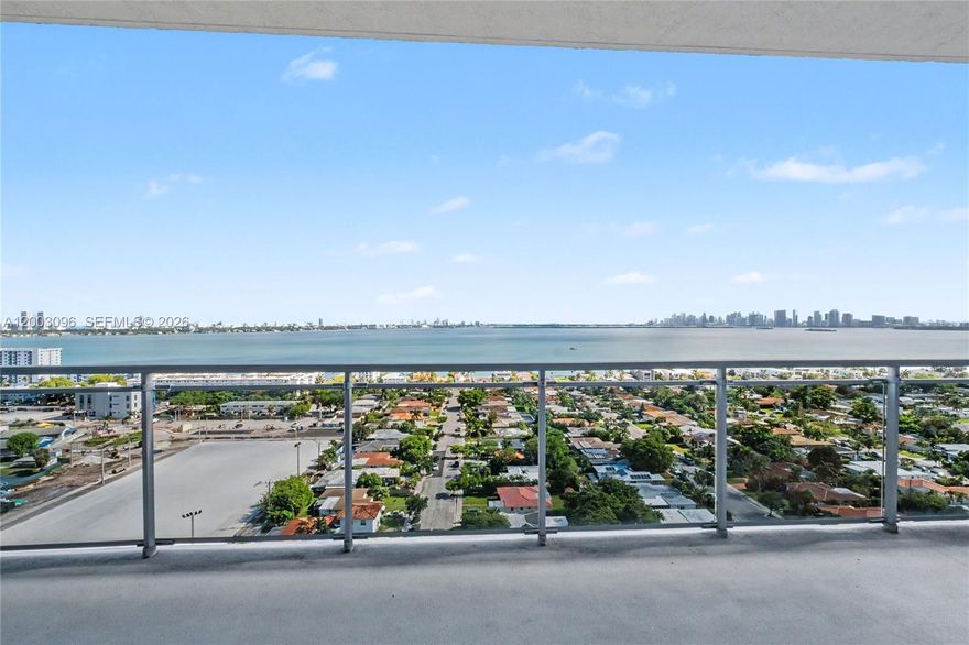 Beautiful views of Biscayne Bay, Miami Beach, and the Miami Skyline from this 1,458 sq ft, 2-bedroom, 2-bathroom SE facing unit at the Lexi Condominium.
The split floor plan features high ceilings and hurricane-impact tinted windows throughout. The kitchen is equipped with granite countertops, cabinetry, and stainless steel appliances. Both bedrooms are spacious with large closets and full bathrooms. The oversized balcony is a great extension of the living space with stunning water and city views. In-unit full-size washer and dryer, 2 assigned parking spaces, and private storage included.
Building amenities include a heated pool, jacuzzi, updated gym, entertainment room, and EV charging stations.
Conveniently located just 1.5 miles from Miami Beach and a short drive to Bal Harbour and South Beach.