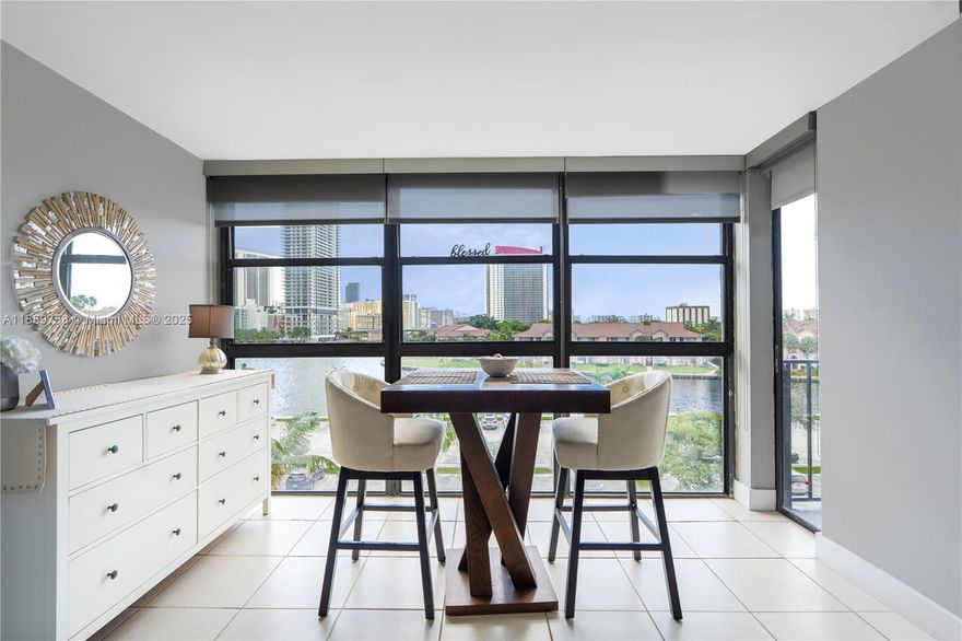 Spacious 1 bed + den, 1.5 bath condo at 200 Leslie Dr, Unit 526. Offering 915 sq.ft. of open-concept living with floor-to-ceiling windows and beautiful Intracoastal views. Fully furnished and equipped for comfort and style. Includes assigned parking with annual lease. Enjoy resort-style amenities: waterfront pool on the Intracoastal, tennis courts, gym, community BBQ, and more. Located on Three Islands, just minutes from the beach, shopping, dining, and all that Hallandale Beach has to offer.