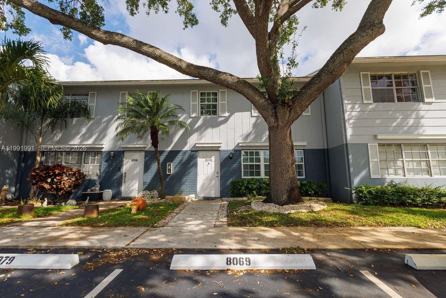 Beautifully updated 2-bedroom, 2.5-bath townhouse located in the highly desirable area of Davie! Conveniently situated just minutes from I-595 and within close proximity to Whole Foods, Publix, Costco, Bamford Park, and the Tower Shops, offering an abundance of shopping, dining, and entertainment options. This move-in ready home features complete impact windows and sliding glass doors for added safety and energy efficiency. The modern kitchen is equipped with stainless steel appliances with a built-in wine cooler perfect for entertaining. Both bathrooms have been tastefully renovated, while each spacious bedroom includes a walk-in closet and ceiling fan for added comfort. Enjoy the convenience of one assigned parking space along with plenty of guest parking. Step outside to a fully fenced backyard, complete with a storage shed ideal for relaxing or additional storage needs. Association covers building exterior and roof repairs.