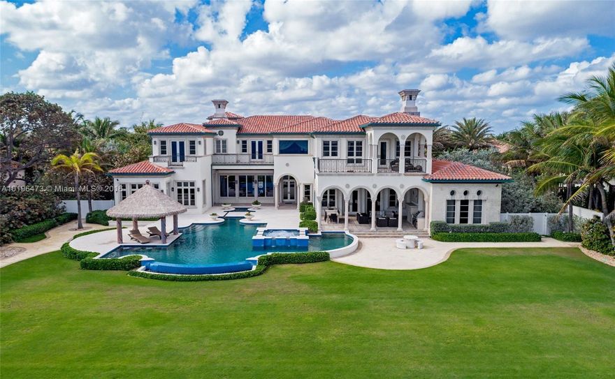 Nirvana is a place of perfect peace & happiness; In Real Estate, it is located at 840 S. Ocean Blvd., in the prestigious & unique town of Manalapan. Entranced by its Zen influence, this masterpiece is on over 1.5 acres of prime direct oceanfront paradise. Nirvana features 6BD/8.5BA w/private Intracoastal dock, perfect for any boat with draft 6-8 FT or 130 FT Yacht. Secluded beach, gourmet kitchen, discotec, home theater, meditation room, gym, massage room, tennis court, resort style pool, spa & more!