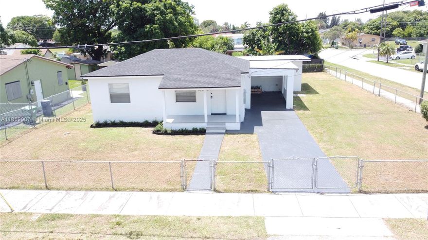 Beautiful Single Family Completely Remodeled 4 bedroom 2 bathroom (1 Bedroom used as a Den). Custom and Modern designed  kitchen with stainless steel appliances, New floors, New bathrooms, Modern light fixtures throughout the home. New Roof 2025. Huge yard with space for a pool, RV, Boat and endless possibilities. Minutes to Turnpike and US1 and the Turnpike. NO HOA. Don't miss out on this blend of comfort, style, and convenience—It's the perfect place to call home! Seller willing to contribute with closing costs!!