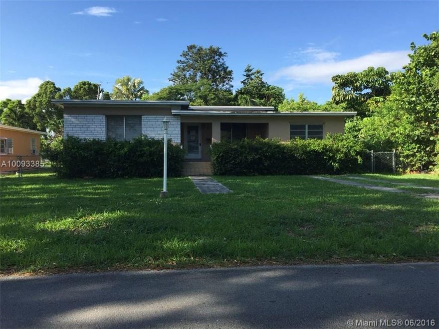 Large Miami Springs single family home on an oversized 10,050 Sq. Ft. Lot. Hugh potential and unlimited possibilities for expansion or upgrading. Central AC and 2 wall units with carpet and laminate flooring. Classic old school baths and kitchen are consistent with the intact jalousie windows throughout. Good sized screened porch in rear for entertainment. Don't miss out, show and sell.
