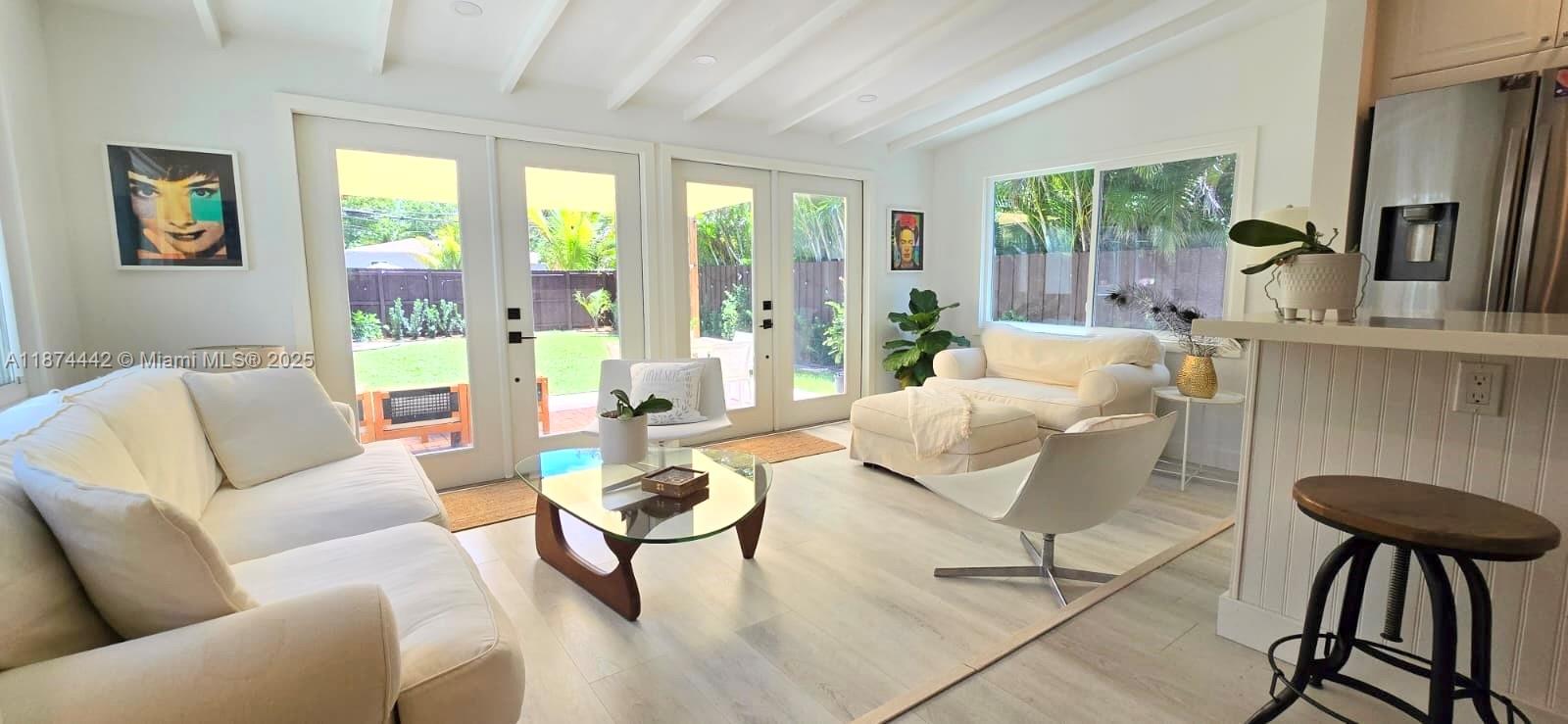 This beautiful house in the Tarpon River area, is conveniently situated, just a few minutes away from the Hollywood International Airport and the vibrant downtown area of Las Olas. It offers a comfortable and welcoming living environment. The open concept layout invites relaxation and entertaining. This property features a spacious and enclosed backyard. The neighborhood is a haven for those seeking tranquility. You can stroll or cycle through the serene surroundings, or simply relax by the river at Lewis Landing Park and witness the breathtaking sunsets.
Note: The third bedroom has been converted into a TV room. It features a 75-inch Sony TV, and a Hardware Restoration queen sofa bed.