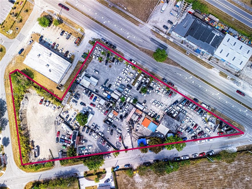 Incredible covered land play or redevelopment opportunity on So Dixie Hwy, between Cutler Bay and Homestead, on SW 124 Avenue. This 2+ acre BU-3 zoned site is currently leased to small car dealers.BU-3 zoning, while excluding office use, does allow Wholesale Facilities, Spot commercial, Strip commercial, and neighborhood shopping centers. This liberal commercial zoning allows for the possibility of applying the Live Local Act, which would facilitate residential use as part of the redevelopment. The Florida Live Local Act aims to address the state's affordable housing crisis by providing various incentives and opportunities for developers to create workforce housing. It offers funding, land-use flexibility, and tax benefits to encourage the construction of affordable rental housing units.