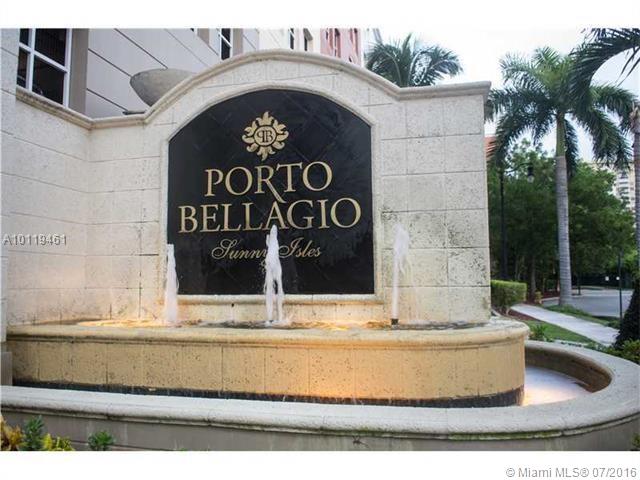 AMAZING OPPPORTUNITY TO RENT THIS UNIT AT 5 STAR CONDO PORTO BELAGGIO LOCATED IN THE HEART OF SUNNY ISLES, ONE BLOCK TO THE BEACH! NEW PORCELAIN FLOORS,NEW A/C SYSTEM! FRESHLY PAINTED WITH NICE LAKE VIEW FROM BALCONY! WASHER AND DRYER !AVAILABLE AFTER SEPT 12!WONT LAST!!