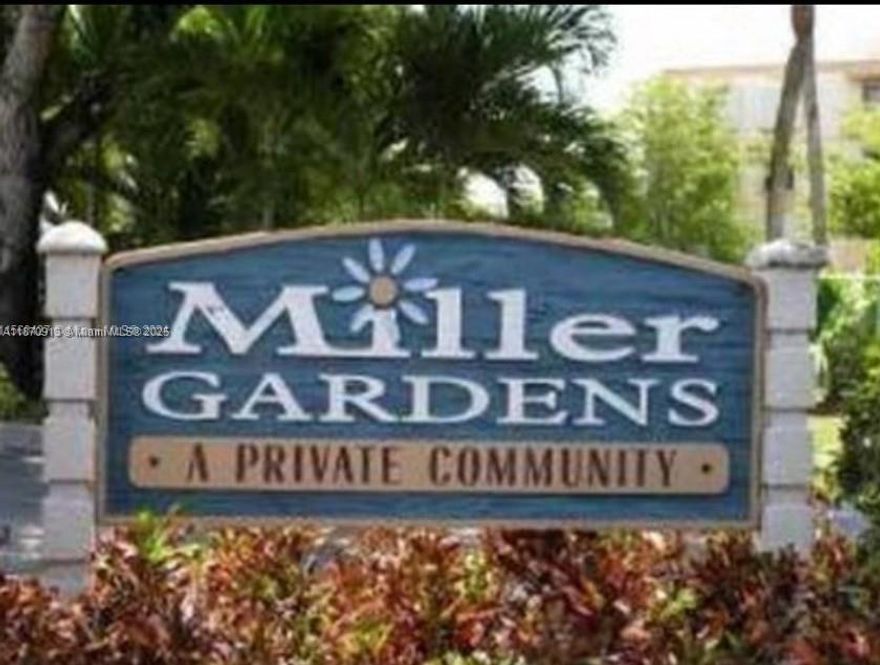 Location! Location! Location! Welcome to Miller Gardens, where tranquility meets convenience! This charming two-bedroom, two-bathroom apartment offers more than just a place to live— views of the lush garden and water canal. Whether you're sipping your morning coffee or winding down after a long day. Security is paramount, and here at Miller Gardens, we've got you covered with round-the-clock surveillance, providing peace of mind for you and your loved ones. two- assigned parkings, Sparkling swimming pools, and a picnic area inviting you to gather with friends and family. The best part of living at Miller Gardens is the attentive care the local owners provide. Responsive, reliable, and always ready to assist, they ensure that your renting experience is exceptional. Hurricane shutters