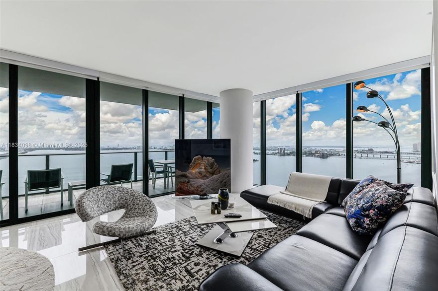 Custom finished unit with porcelain flooring, built-ins, custom closets, window treatments. Sophisticated 3 Bedroom 3.5 bath residence in ONE Paraiso. Luxurious finishes in kitchen and bathrooms, floor to ceiling glass panels to enjoy endless views to the Bay and the Ocean. Centrally located within Paraiso District in Edgewater. Extensive list of amenities including ground level pool (next to Amara Restaurant); 2 pools on the 9th floor, 2 tennis courts, Bayview spa, massage rooms, screening room, party room, billiard room, wine room, steam room, sauna, hot tub. One Paraiso offers a private enclave of luxury contemporary residences where breathtaking views over Biscayne Bay define a style of living that embraces both elegance and natural beauty.