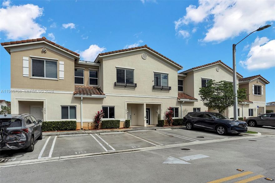Centrally located and move-in ready, this beautifully maintained 2020-built home offers a spacious and modern layout with 3 bedrooms and 2.5 bathrooms. Featuring a modern open kitchen with stainless steel appliances, generous cabinet space, washer and dryer inside, and quality finishes throughout. Enjoy the convenience of nearby Hard Rock Stadium, major highways, shopping, dining, and entertainment. 
ROOF and AC is 6 years old - Management says they have reserves
PRICE IS FIRM - FURNISHED + INCLUDED: HOMETHEATER SOUND SYSTEM, SHOWER GLASS DOORS, R/C ELECTRIC BLINDS.