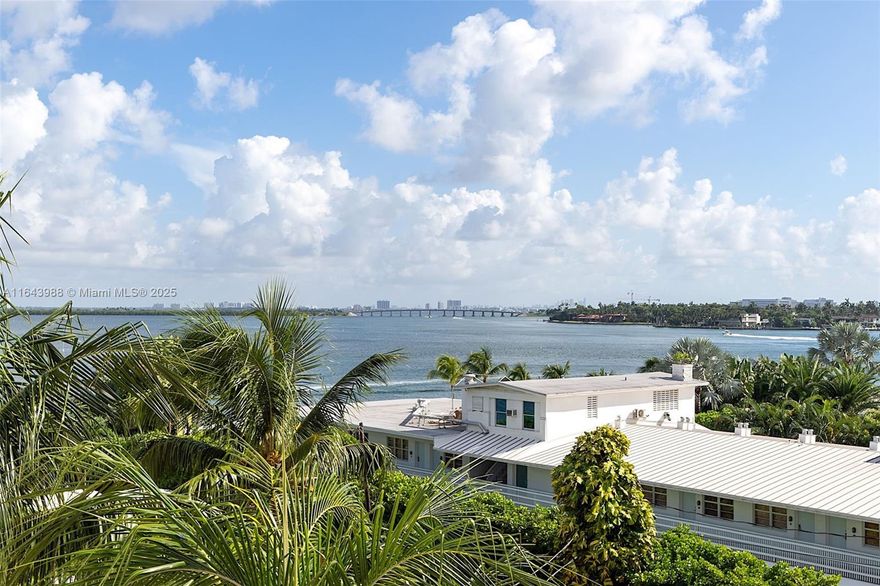 You'll love this quiet, nicely remodeled 2 bed/2 bath condo in The Vistas, a well-run boutique building with only 48 units. Unit 505 has lovely bay views, impact windows, in unit laundry, additional storage and one assigned, covered parking space. This apartment offers a unique, split bedroom layout with an open kitchen overlooking a large living/dining area. Primary bedroom has separate his and hers walk-in closets and a massive ensuite bathroom. Both bedrooms and living room have direct access to the oversized balcony with bay and park views. Used as a second home, this unit is in very good condition, freshly painted and move-in ready. Great bayside pool, onsite gym, 24-hour doorman. Walk everywhere from this convenient Belle Isle location. Pet friendly and 6-month rentals permitted.