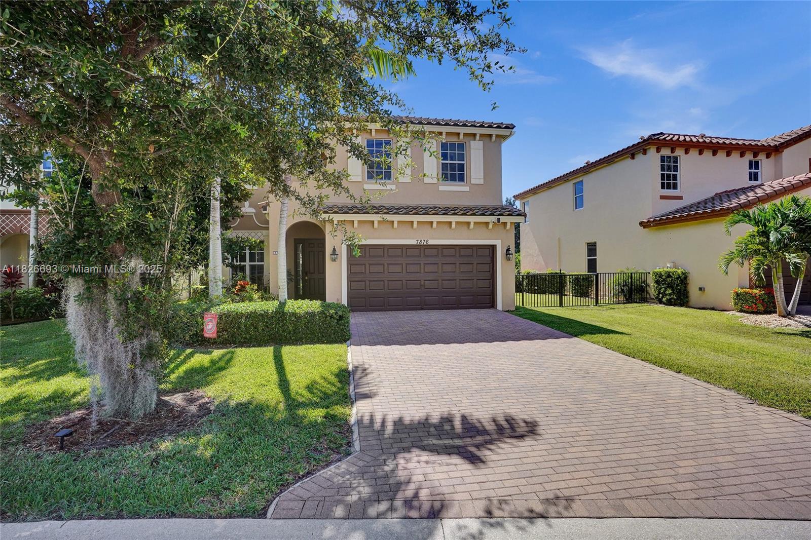 Come see this unique, wonderful 4 bdrm, 2 1/2 bath lake view, gated community home. When entering you'll find open living room & dining area on the back side, the kitchen w/ SS appliances & granite counter tops, on the side a half bath all w/ tile flooring. On the second floor to the left a bedroom, in front 2 other bedrooms & on the right the master, walk in closets, w/ full shower, roman tub & dual sinks. This desirable lakefront view is a premium feature, gated backyard, big enough to make a pool, or your own private oasis. It also features a covered patio to make BBQ & enjoy wi/ friends & family. What makes it unique is the FULLY PAID SOLAR SYSTEM, a great savings, & WATER FILTRATION SYSTEM. Community pool. Home is located near, major HWY's, shopping ctrs, schools, & hospitals.