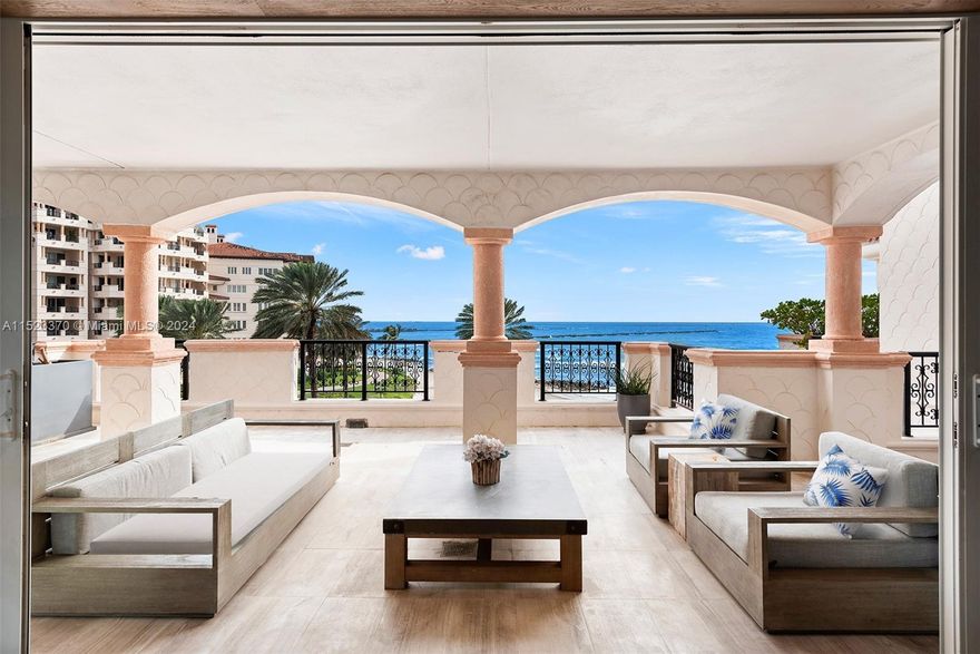 Indulge in the pinnacle of Oceanside living in this 4th floor residence. It offers an exclusive corner unit experience with unparalleled ocean direct and downtown views. With 4 bedrooms, 3.5 baths spread across 3,140 sq. ft. interior, this home redefines luxury living. Step onto the extended wrap around terraces perfect for entertaining! The interiors are adorned with Venetian stucco creating an atmosphere of opulence. The open floor plan features: marble and wood floors accentuated by wooded panels, automatic window treatments, sound system and impact glass doors. Discover culinary delights in this Snaidero kitchen, featuring high-end appliances. Every detail is thoughtfully curated, providing both functionality and aesthetics. This residence is offered fully furnished. Easy to show!