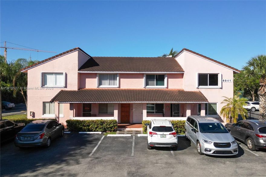 Move-in-ready townhouse in Doral! Located at 8041 Lake Drive, Apt 102, this home features a renovated primary bath, bright living spaces, and a fenced backyard. Set in a well-kept community with great amenities, and just minutes from Doral City Center and Miami International Airport. Includes two assigned parking spaces.