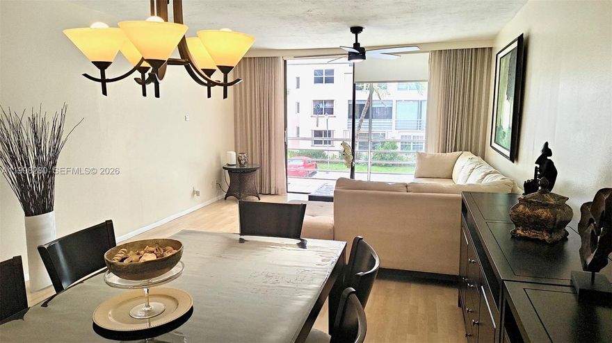 Updated and partially furnished 2/2 condo with a bright open layout and a comfortable second-floor location. The living and dining areas include fine, tasteful furniture, along with stylish curtains and full blackouts that enhance comfort and privacy. The interior features modern finishes, a clean presentation, and a move-in-ready feel. This 55+ Senior community offers maintained common areas, a pool, gym, sauna, Clubhouse, game room, and convenient access to nearby shopping, medical facilities, and major roadways. Close to the beach, Sunrise, Pompano, Tamarac, Plantation. This home provides quality, convenience, and an elevated living experience.