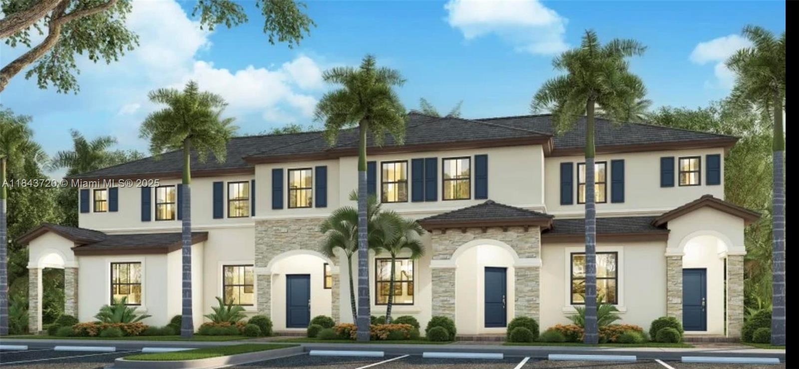 This modern townhouse, The property itself is a two-story unit with an attractive beige facade, dark window shutters, and a tiled roof, notably featuring a convenient bedroom and full bath on the first floor. Offering 1,328 square feet, 3 bedrooms, and 3 bathrooms, built in 2024 and located in Homestead, Florida, is part of a community that boasts appealing amenities, full gym including a large sparkling blue pool, surrounded by lounge chairs and umbrellas, as well as a dedicated children's playground. A fantastic opportunity for a contemporary lifestyle with recreational facilities right at your doorstep.