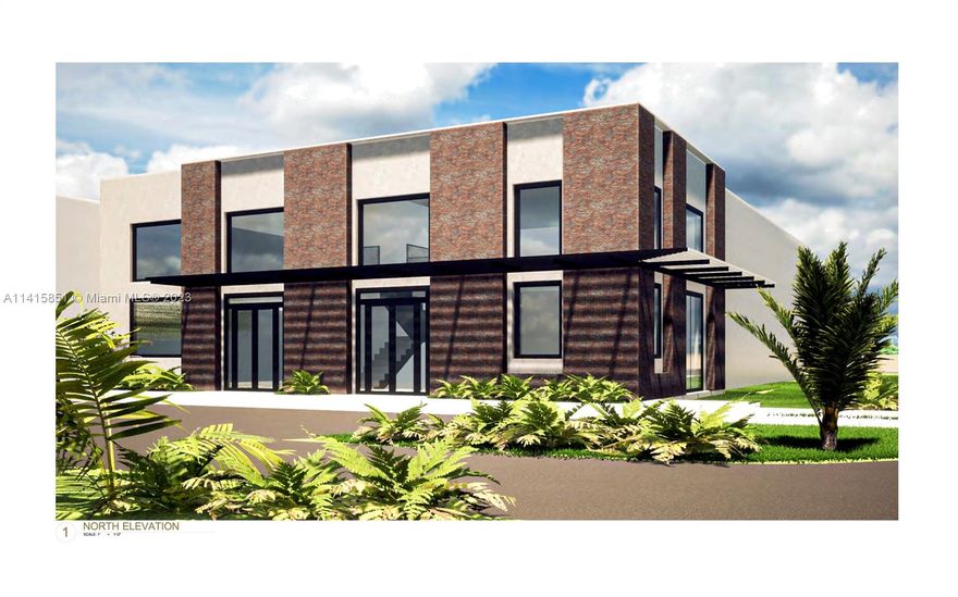 VACANT LAND . Shovel Ready - Approved Plans for 8,040 SF Interior SMOOTH STUCCO building WITH 3/4" THIN BRICK VENEER will include two SHOWROOMS, one CONFERENCE ROOM, one OFFICE, 4 ADA compliant BATHROOMS, two STAIRWAYS to MEZZANINE STORAGE areas and two DOUBLE-HEIGHT WAREHOUSES areas in rear of building. All openings will be ALUMINUM FIXED WINDOWS with INSULATED GLAZING and ALUMINUM DOORS as approved by Miami-Dade standards as well as an ALUMINUM GLASS STOREFRONT and ENTRY SYSTEM, ALUMINUM ROLL-UP DOOR. PARKING is provided to comply with city requirements. The scope of work will include normal mechanical, electrical and plumbing. Flooring will be of polished concrete throughout, except for the 2nd story storage. Ample vegetation is provided to comply with city requirements