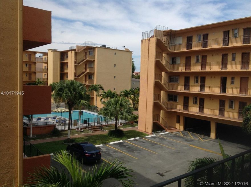 Back on the market. Excellent apt.in great condition located on the second floor. Spacious floor plan, tiled throughout,shutters, good size bedrooms. Washer/dryer inside unit.  Assigned parking space. Centrally located within walking distance to Westland Mall, La Carreta and shops. NO PETS AS PER ASSOC. RULES
