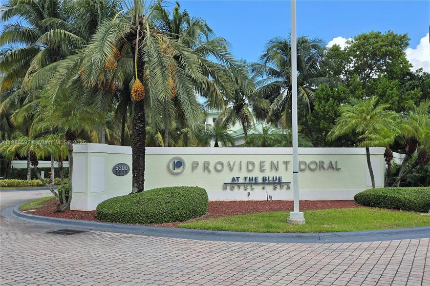 Exquisite LUXURY VILLA at Provident Doral at The Blue Resort & Spa. This elegant 2-story, 2,070 sq. ft. condo-hotel is fully furnished with 3 spacious bedrooms, 4 bathrooms, a sleek modern kitchen, and 3 private balconies overlooking the world-renowned Trump National Doral Golf Course. All utilities included: electricity, water, cable, and internet. Resort amenities feature 24/7 security, pool, spa, fitness center, restaurant, and lounge.