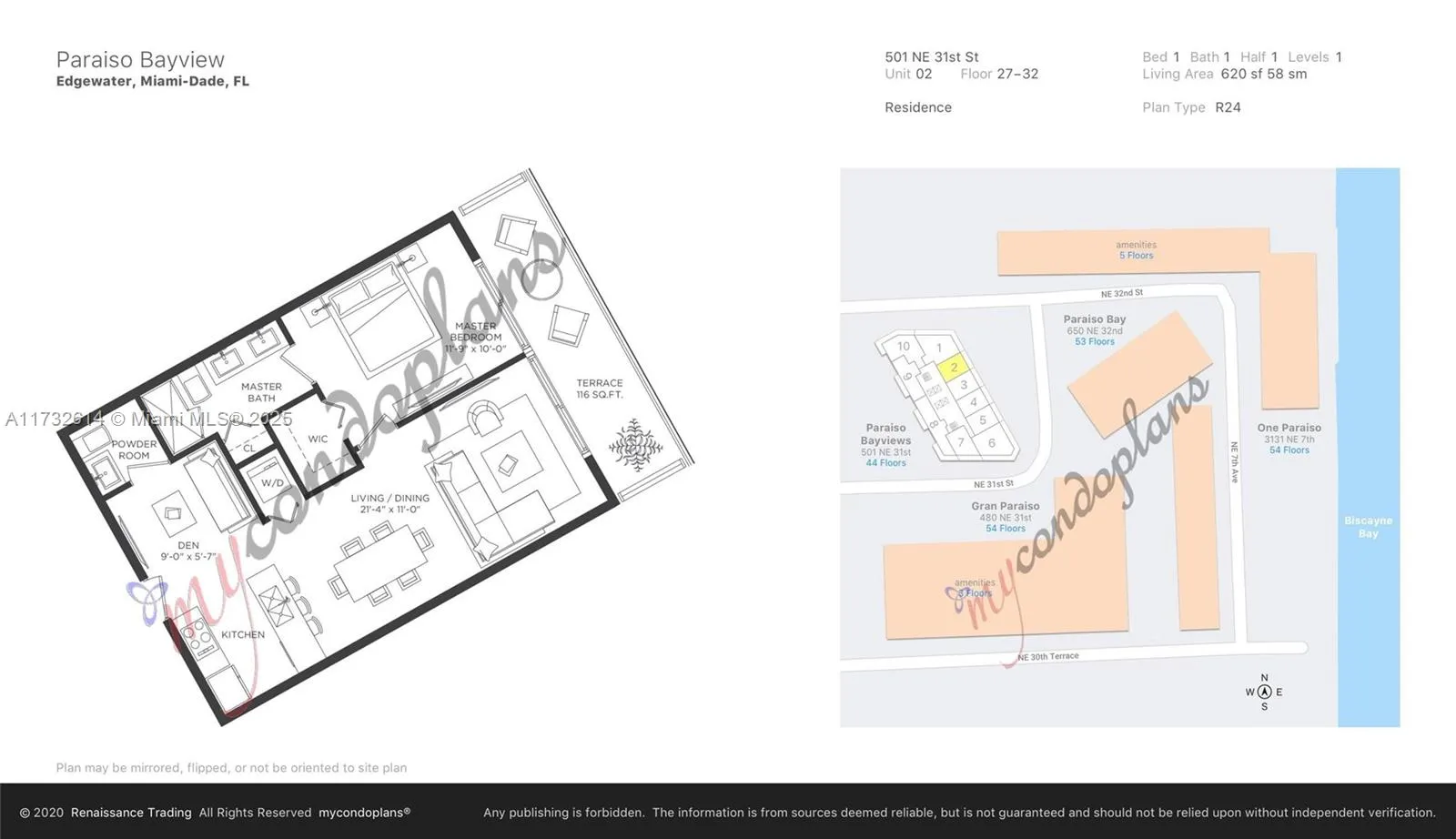 Miami, Florida 33137, United States, 1 Bedroom Bedrooms, ,2 BathroomsBathrooms,Residential,Active,13805