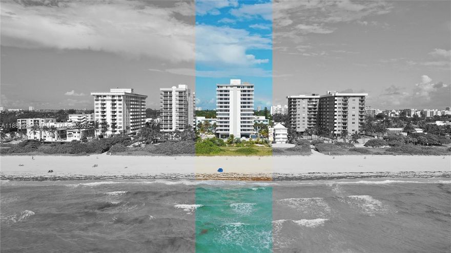 Bright oceanfront studio in Surfside’s Four Winds Condominium for seasonal rent. This unit has gorgeous ocean & city views from your balcony. Features include impact windows, central A/C, walk-in closet, & sunlit kitchen. Property is presented fully furnished, tastefully renovated with tile floors, & equipped with attention to detail throughout including linens, Roomba, and Nespresso. Building offers 24/7 security, 1 parking space, recreational room, & direct beach access. Rent includes cable, internet, & water. Steps from Surfside Community Center, where residents enjoy beach service, resort-style pools, fitness classes, and more. Surfside also offers Freebe service to shops, dining, and beach paths. Experience coastal living with comfort, convenience, and a true sense of community.