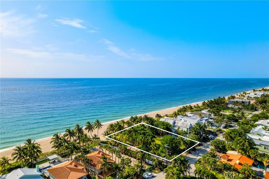 Experience the breathtaking beauty of this exceptional oceanfront property on Fort Lauderdale Beach. With 100 feet of direct beachfront access and nearly half an acre of land, it's the perfect opportunity to design your dream home. This rare and valuable parcel is one of only 48 residences directly on the sand, offering a private and serene living experience. Enjoy the sparkling blue waters of the Atlantic Ocean and take advantage of the prime location near international airports, top-rated restaurants, luxurious resorts, prestigious country clubs, and an exclusive yacht club. Seize the chance to craft your dream home in a setting that epitomizes coastal luxury. This private oceanfront estate is waiting to be transformed into your personal sanctuary.