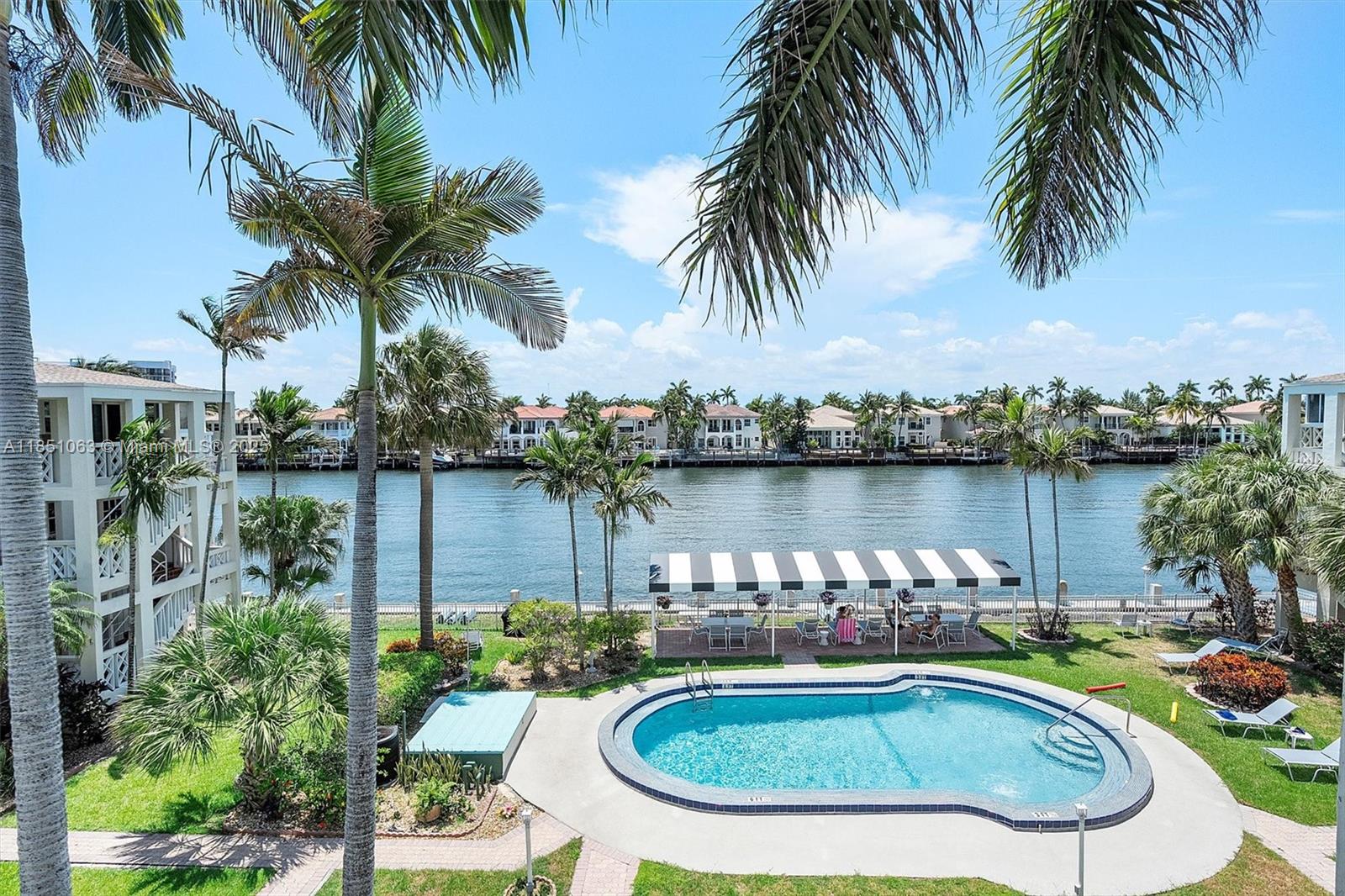 Location, Location, Location!! Building is located directly on the intracoastal with unobstructed direct intracoastal views! Want to go to the beach? You're right across the street! Tastefully decorated and updated being sold fully furnished, bedding, kitchen supplies, tv, etc. Brand new A/C installed January 2024. Brand new Publix only 0.3 miles away! Common area laundry room is on the second floor. Open the sliders and watch the boats go by, or sit by the pool in the shaded area. Looking for a 2 bedroom for visitors, No Problem! Nook area has high-end sofa/sleeper that sleeps 2! Small boutique building. Nothing to do here but bring your clothes and enjoy! Building has passed its 40 & 50yr inspections. Association owns the land.