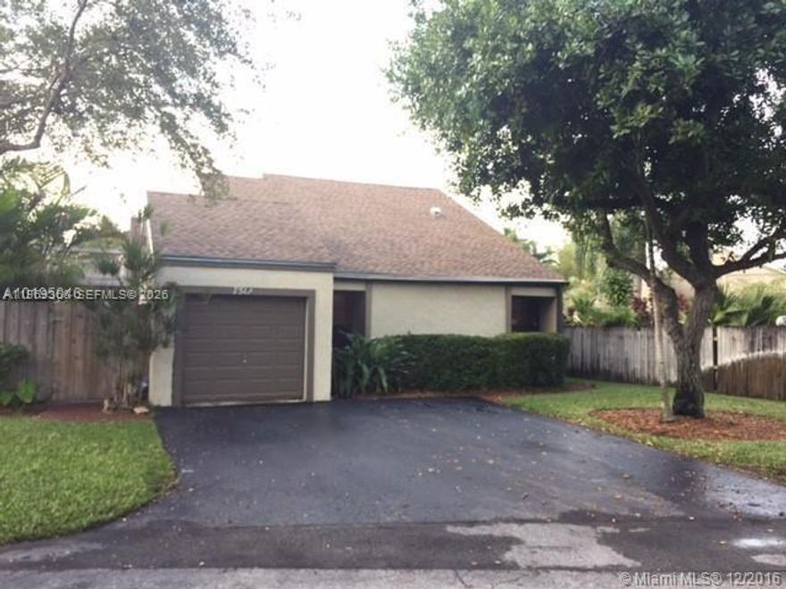 Rare opportunity in the highly desirable private community of **Walnut Park**, a quiet cul-de-sac enclave of only 42 homes. This 3-bedroom, 2-bath residence with a versatile loft and 1-car garage sits on an oversized fenced corner lot featuring a private pool, wood deck areas, and ample space for outdoor entertaining. Interior highlights include Mexican tile flooring throughout, wood floors in two bedrooms and the loft, and a spacious primary suite with sliding glass doors overlooking the pool and a generous walk-in closet. The loft offers flexible use as a home office, playroom, or potential fourth bedroom. Freshly painted and move-in ready, this home is centrally located near top-rated schools, dining, shopping, and major roadways.
Enjoy the comfort of a small, well-maintained community with low traffic and a welcoming neighborhood feel. The oversized lot provides added privacy and green space rarely found in similar homes. Spend weekends relaxing poolside, hosting gatherings, or enjoying nearby parks and recreational amenities. With convenient access to the Palmetto Expressway, major employers, and everyday conveniences, this location offers both tranquility and connectivity, the perfect balance of suburban charm and urban accessibility.